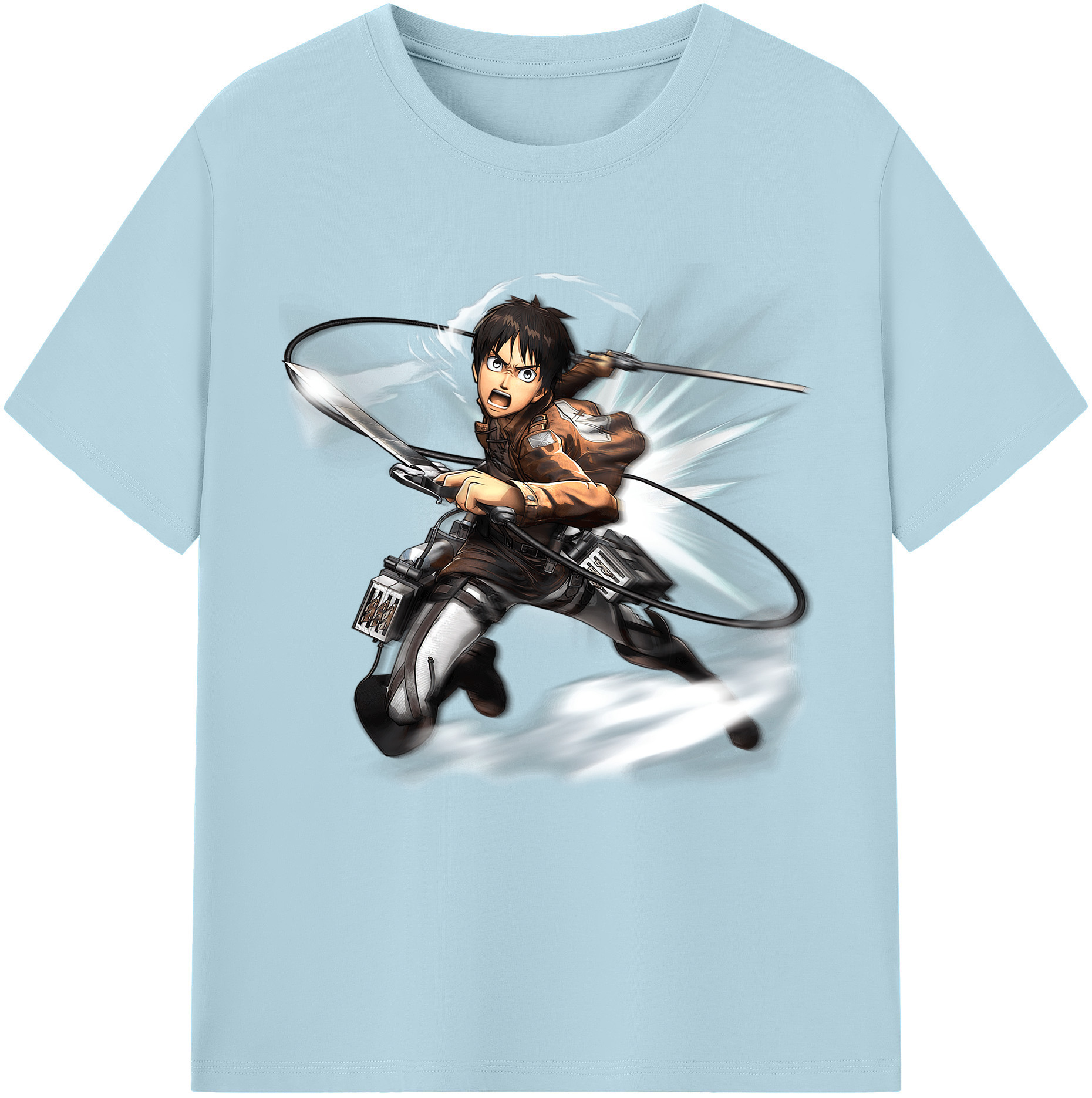 （画像用） 進撃の巨人 エレン･イェーガー Attack on Titan Eren Jäger 綿100％半袖Tシャツ（フロントプリント）